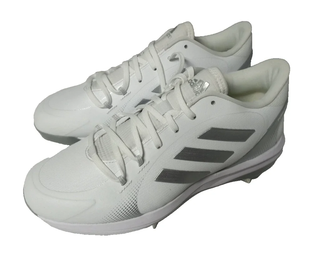 Adidas Adizero Pure Hustle 2 Womens Sz 8.5 Metal Softball Cleats White Silver
